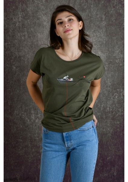 Fisherman Kadın Baskılı T-Shirt fırsatları