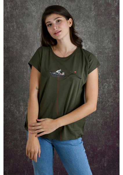 Fisherman Kadın Baskılı T-Shirt indirimleri