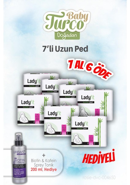 7'li Uzun Ped 7 Al 6 Öde ve 200 ml Tonik Hediye