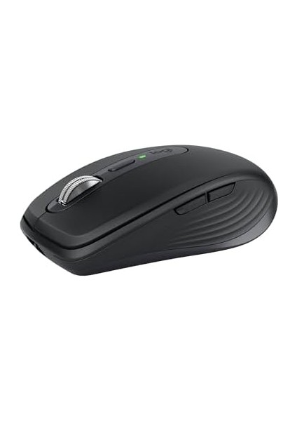 Mx Anywhere 3s Sessiz Kompakt Kablosuz Mouse, 8.000 Dpı Sensör ile Tüm Yüzeylerde Kullanım, Magspeed Elektromanyetik Kaydırma Özelliği, USB C, Bluetooth, Windows Pc, Linux, Chrome, Mac, Siyah