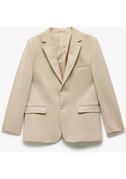Yeni Sezon Düğmeli Cepli Viskon Karışımlı Pike Kumaş Mono Yaka Slim Fit Blazer Ceket modelleri