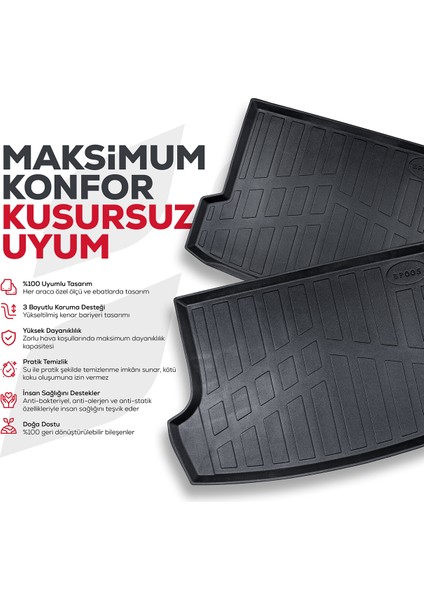 Seat Ateca 2016 Sonrası Myk 3D Premium Yumuşak Bagaj Havuzu