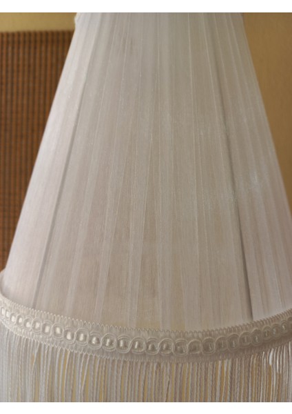 Beyaz Püsküllü Organze Sarma Salon Oturma Odası Yatak Odası ve Çocuk Odası Avize Aydınlatma Sarkıt fırsatları