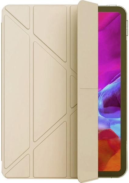 Apple iPad Pro 11 Inç A2013 A1934 Uyumlu Smart Cover Üçgen Stand Arkası Şeffaf Tablet Kılıfı