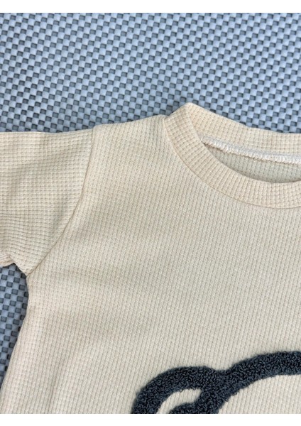 Ayıcık Desenli Erkek Bebek Eşofman Takımı Mavi