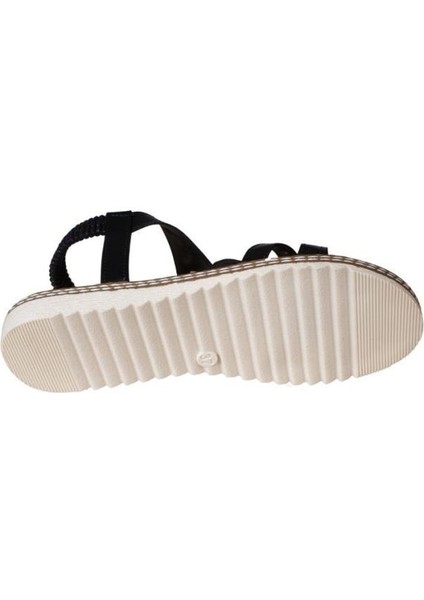 Yazkış Kadın Siyah Üzeri Taşlı Bileği Lastikli Düz Taban Sandalet fırsatları