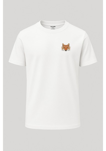 Motifli Fox Tilki Baskılı Loose Fit Bisiklet Yaka Unisex Tişört