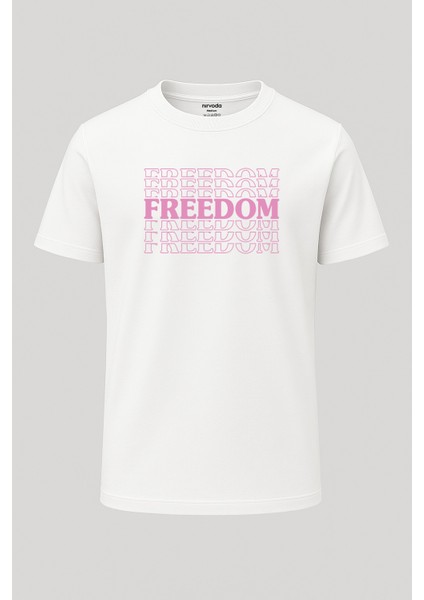 Freedom Özgürlük Baskılı Loose Fit Bisiklet Yaka Unisex Tişört