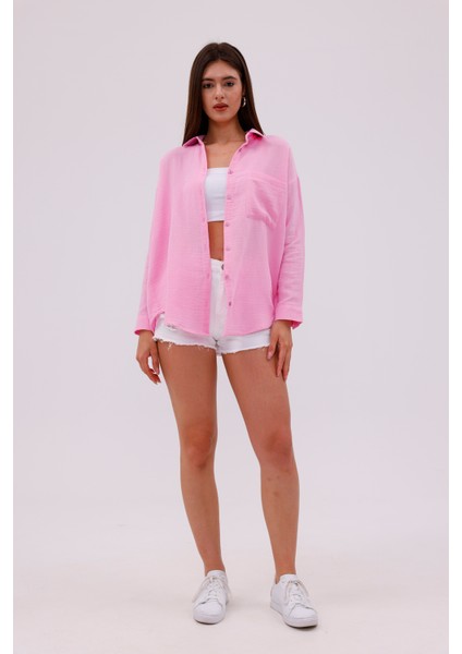 Oversize Basic Müslin Kadın Gömlek Kadın-Müslin-Gömlek fiyatları