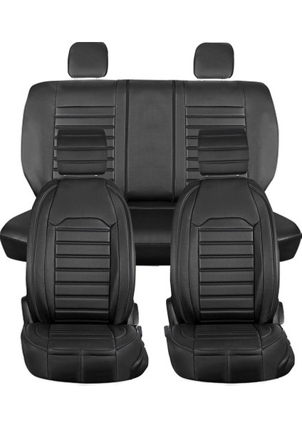 Renault Clio 2 Hb Uyumlu Lüx Deri Oto Koltuk Kılıfı Ön Arka Takım Giydirme Model Siyah modelleri