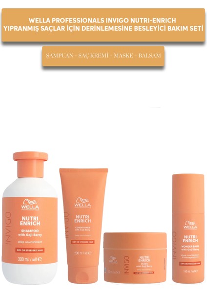 Invigo Nutri-Enrich Yıpranmış Saçlara Derinlemesine Besleyici bakım (Şampuan+Saçkremi+Maske+Balsam)