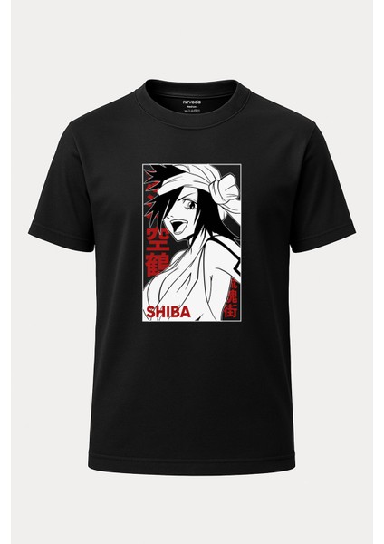 Shiba Bleach Baskılı Loose Fit Bisiklet Yaka Unisex Tişört Anime Manga
