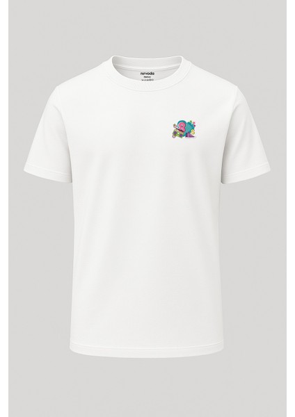 Seksenler Nostalji Baskılı Loose Fit Bisiklet Yaka Unisex Tişört