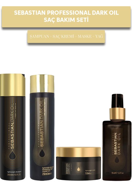 Professional Dark Oil Saç Bakım Seti (Şampuan + Saç Kremi + maske + yağ)