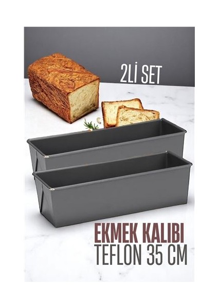 Teflon Ekmek Pişirme Kalıbı Evde Ekmek Yapımı Kalıbı 2 Adet 35 cm