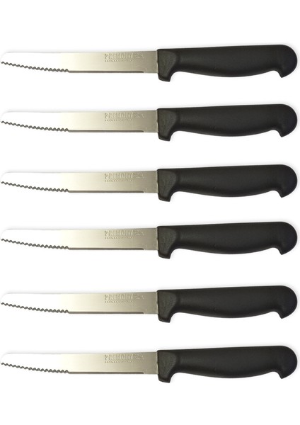 Premont Italyan 6 Lı Tırtıklı + Düz Meyve, Sebze Bıçağı 11,5 cm