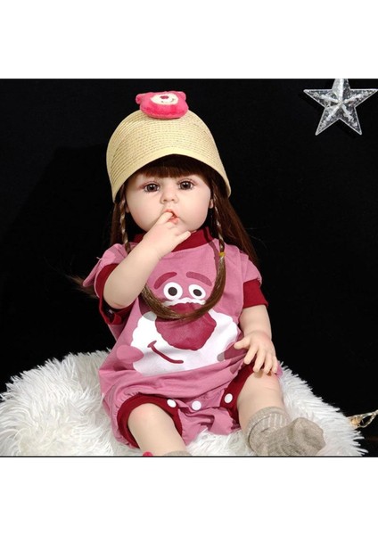 Elite Gerçekçi Emaye Bebek 55CM Simüle Bebek Kız Bebek Için Elbiseli Silikon Bebek 1 Adet