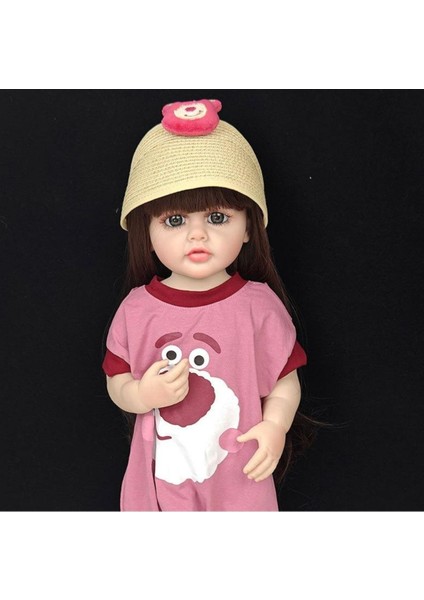 Elite Gerçekçi Emaye Bebek 55CM Simüle Bebek Kız Bebek Için Elbiseli Silikon Bebek 1 Adet