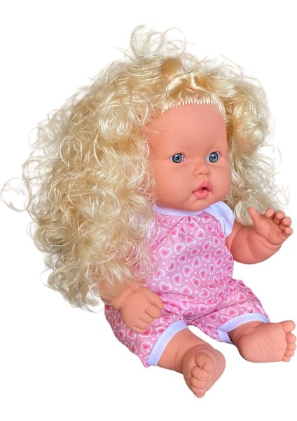 Elite Tombul Türkçe Konuşan Uzun Sarı Saçlı Et Bebek Oyuncak (40 Cm) 1 Adet