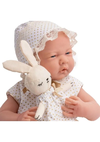 Elite Gerçekçi Yenidoğan Oyuncak Kız Bebek 39 cm - Beyaz Hırka ve Tavşanlı 1 Adet fırsatları