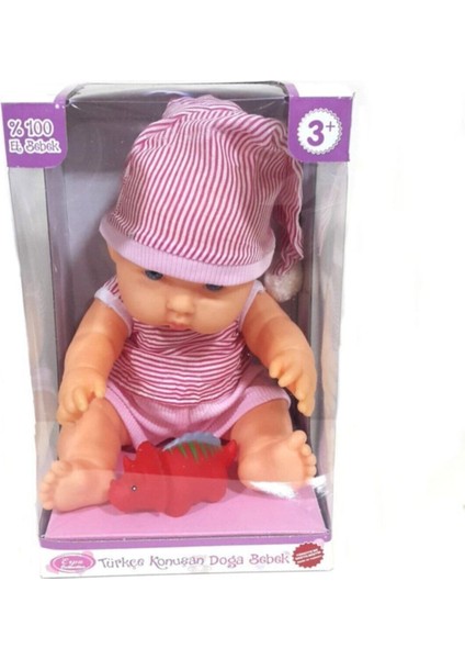 Elite Pembe Doğa Kel Et Bebek ve Minik Arkadaşı Türkçe Konuşan Bebek 23 cm 1 Adet