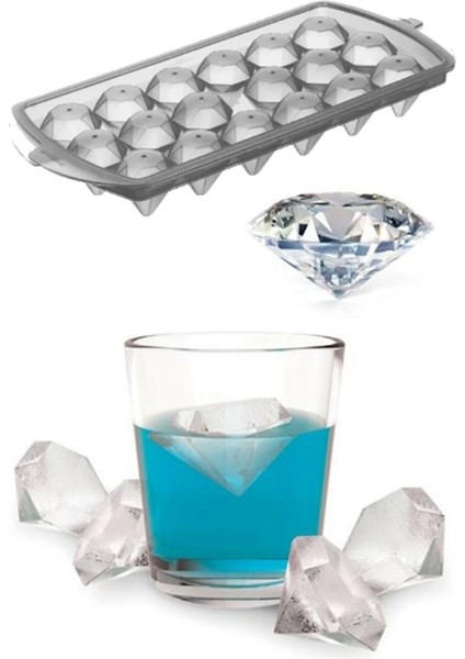 Diamond Elmas Şeklinde Buz Kalıbı 18 Bölmeli