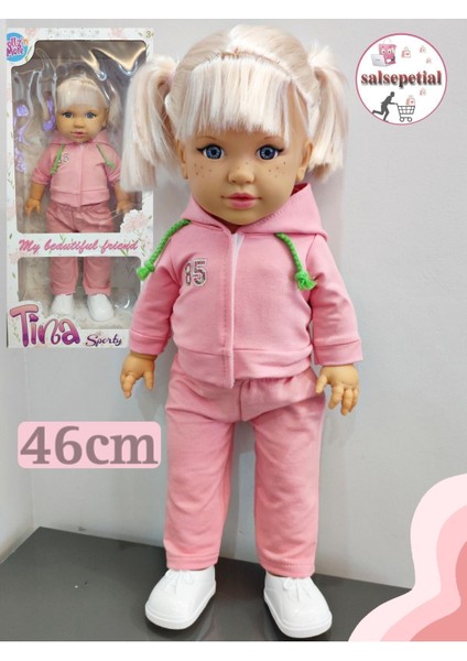 Elite Büyük Boy Et Bebek 46CM Kokulu Kutulu Model Bebek Eşofmanlı Tina Bebek 46CM Pembe 1 Adet