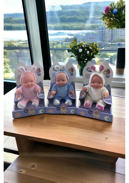 Elite Roza Tavşan Kostümlü Sesli Et Bebek 22 cm Sevimli Konuşan Et Bebeğim 1 Adet 1 Adet