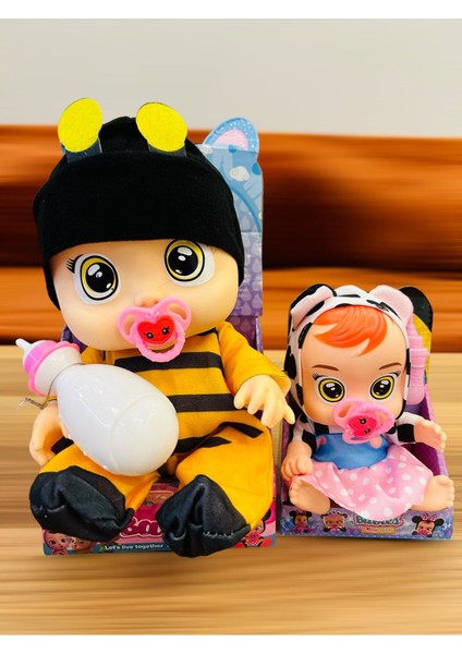 Elite Babies Ağlayan Bebek Sesli Emzikli ve Biberonlu Et Bebek 35 cm 2 Adet 1 Adet