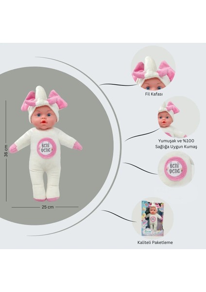 Elite Fil Kafalı Sesli Bebek | Konuşan Bebek Beyaz 1 Adet