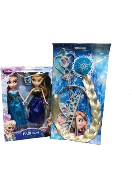 Elite Frozen Karlar Ülkesi Anna Elsa Bebek 24 cm Taç Asa Saç Setiyle 1 Adet