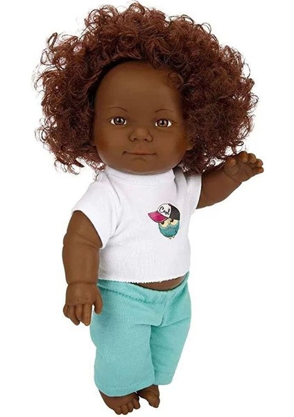 Elite Dada Kıvırcık Saçlı Oyuncak Zenci Erkek Et Bebek - 35 cm 1 Adet