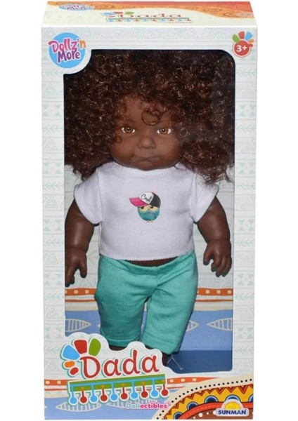 Elite Dada Kıvırcık Saçlı Oyuncak Zenci Erkek Et Bebek - 35 cm 1 Adet