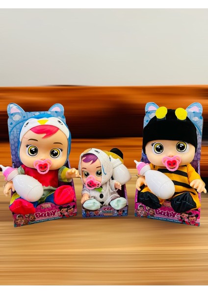 Elite Babies Ağlayan Bebek Sesli Emzikli ve Biberonlu Et Bebek 35 cm 3 Adet 1 Adet