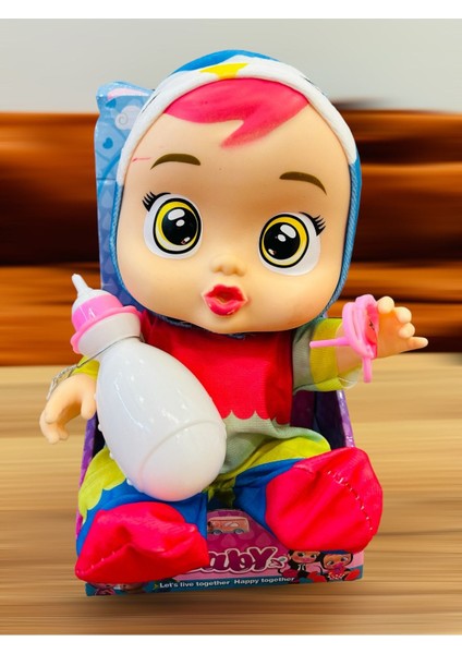 Elite Babies Ağlayan Bebek Sesli Emzikli ve Biberonlu Et Bebek 35 cm 3 Adet 1 Adet