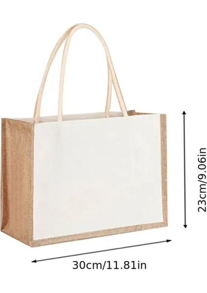 Jüt Çanta Boş Beyazlatılmamış Büyük 30X23X15CM Yeniden Kullanılabilir 1 Adet