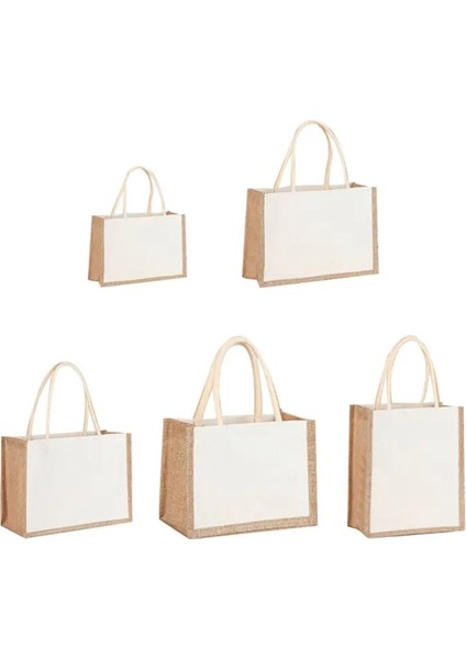 Jüt Çanta Boş Beyazlatılmamış Büyük 30X23X15CM Yeniden Kullanılabilir 1 Adet