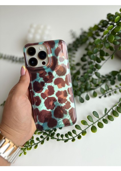 Epawild Mavi Kahverengi Leopar Desenli Iphone 14 Pro Max Kılıf