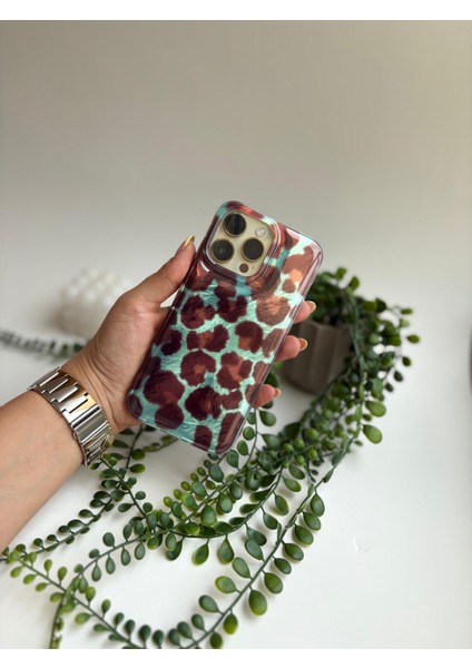 Epawild Mavi Kahverengi Leopar Desenli Iphone 14 Pro Max Kılıf