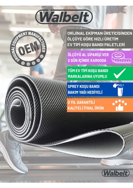 Koşu Bandı Paleti (Bantı) Ölçüye Göre Hızlı Üretim Ev Tipi Tüm Markalara Uyumlu | Bakım Yağı Hediye