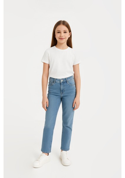 Kız Çocuk Slim Fit Kot Pantolon | Ayarlanabilir Bel | Rahat ve Esnek Günlük Jean Modeli Spor Şık Kot fiyatları