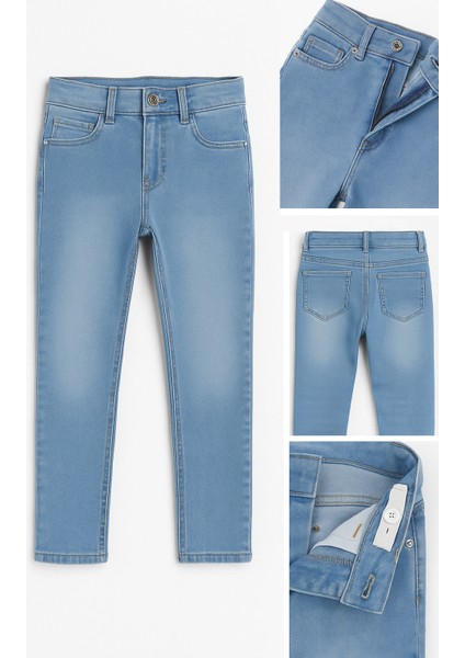 Kız Çocuk Slim Fit Kot Pantolon | Ayarlanabilir Bel | Rahat ve Esnek Günlük Jean Modeli Spor Şık Kot