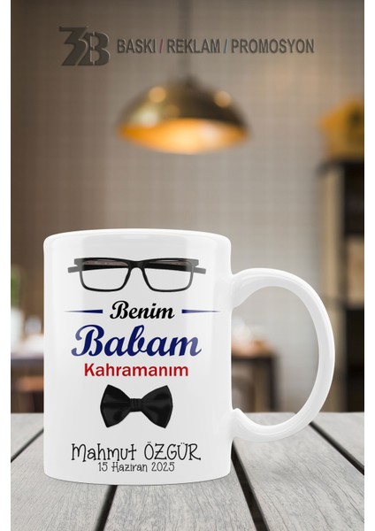 Babalar Günü Porselen Kupa Bardak-3BBABA002 (İsim Yazılabilir)