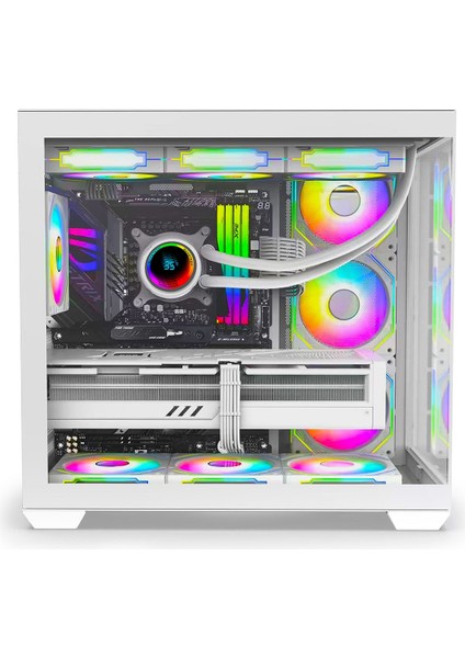Prime V2 A-Rgb 7X120MM Fanlı 360MM Isı Dereceli Argb Sıvı Soğutmalı Beyaz Bilgisayar Kasası