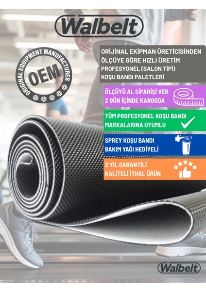 Koşu Bandı Paleti Ölçüye Göre Hızlı Üretim | Profesyonel Tüm Markalara Uyumlu | Bakım Yağı Hediye