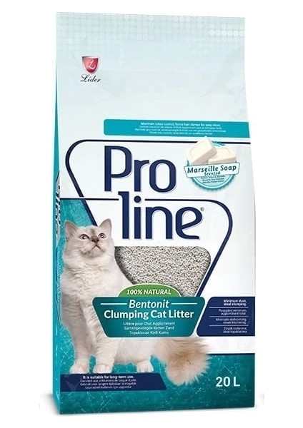 Proline Marsilya Sabun Kokulu Topaklanan Bentonit Kedi Kumu 20 Lt