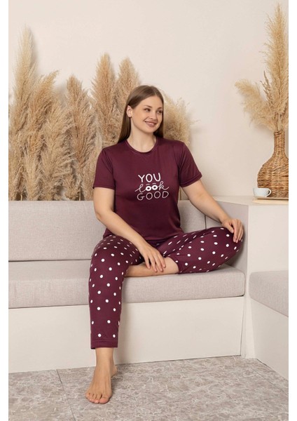 Kadın Bisiklet Yaka Düğmesiz Battal Kesim Viskon Yazlık Kısa Kol Büyük Beden Pijama Takımı fiyatları