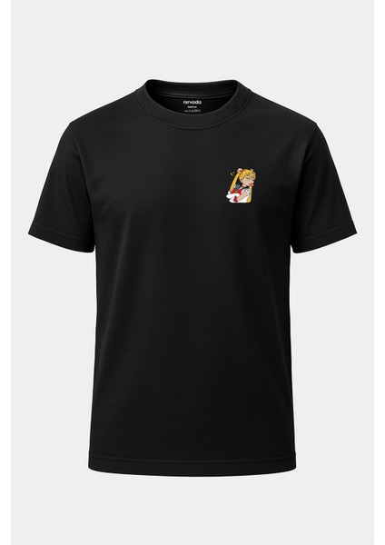Sailor Moon Şımarık Baskılı Loose Fit Bisiklet Yaka Unisex Tişört Anime Manga