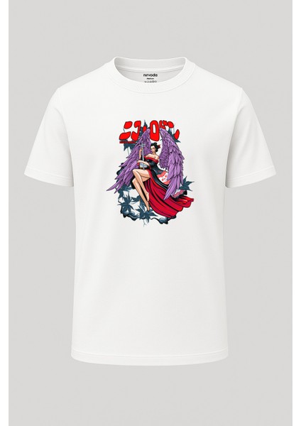Niko Robin One Piece Baskılı Loose Fit Bisiklet Yaka Unisex Tişört Anime Manga