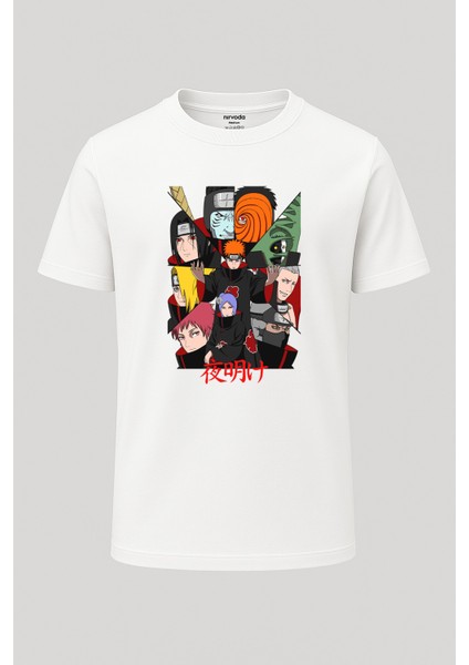 Naruto Boruto Ninja Baskılı Loose Fit Bisiklet Yaka Unisex Tişört Anime Manga